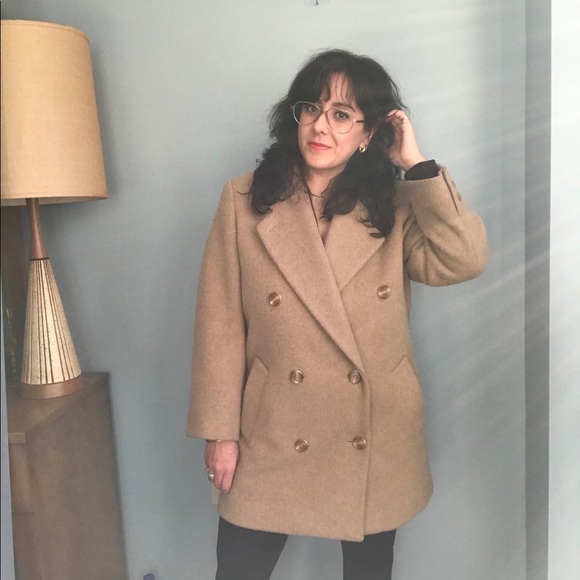 Vintage 100% wool Jones NY Camel Hair Pea Coat - Picture 8 of 12